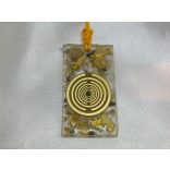 Arany Sugár – Garuda orgonit medál Arany Rutil - Citrin- Pirit-Hegyikristály-Szelenit