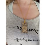 Arany Sugár – Garuda orgonit medál Arany Rutil - Citrin- Pirit-Hegyikristály-Szelenit