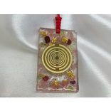 Rózsaszín fény – Garuda Orgonit medál Rózsakvarc – Peridot -Gránát- Hegyikristály-Szelenit