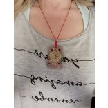 Rózsaszín fény – Garuda Orgonit medál Rózsakvarc – Peridot -Gránát- Hegyikristály-Szelenit