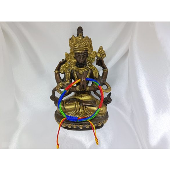 Nepáli Buddhista csomózott karkötő. Szerencse, védelem áldás.