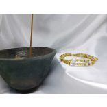 108 karkötő  Sárga Opál ásványkarkötő 