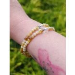 108 karkötő  Sárga Opál ásványkarkötő 