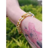 108 karkötő  Sárga Opál ásványkarkötő 