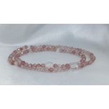 108 karkötő  Eperkvarc ásványkarkötő EGYETEMES SZERETET • ÖNÉRTÉKELÉS • SZÍVCSAKRA 