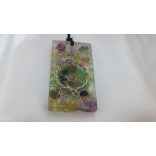 Szent energia – Garuda Skaláris Prána orgonit medál görögdinnye turmalin - Peridot- Hegyikristály-Szelenit