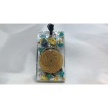 A Vízöntő Kora  – Garuda Skaláris Prána orgonit medál kék zafir - Türkiz- Akvamarin-Hegyikristály-Szelenit - Flanagan cosmic szenzorral