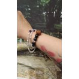 108 karkötő  Kalcedon ásványkarkötő  Belső Béke  – Harmónia – Önszeretet- Védelem