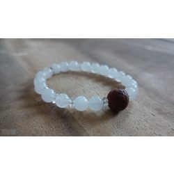   A talizmán lélegzete – Fehér Rózsa,  ásvány karkötő 