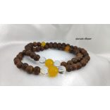 Sárga Jade , bambusz Karkötő japán Zen Mala 