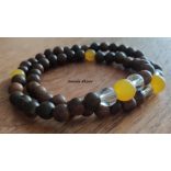 Sárga Jade , bambusz Karkötő japán Zen Mala 