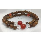 Karneol , bambusz Karkötő japán Zen Mala 