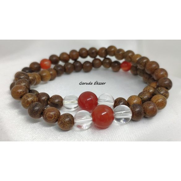 Karneol , bambusz Karkötő japán Zen Mala 