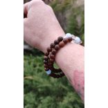 Ametiszt , bambusz Karkötő japán Zen Mala 