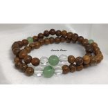 Aventurin , bambusz Karkötő japán Zen Mala 