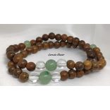 Aventurin , bambusz Karkötő japán Zen Mala 