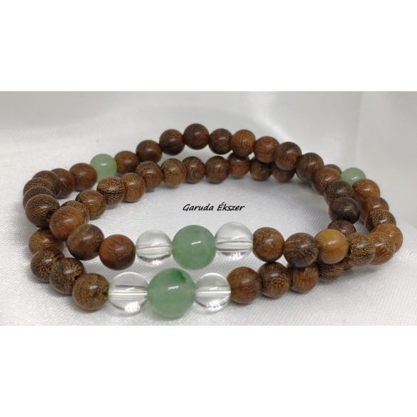 Aventurin , bambusz Karkötő japán Zen Mala 