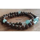 Aventurin , bambusz Karkötő japán Zen Mala 