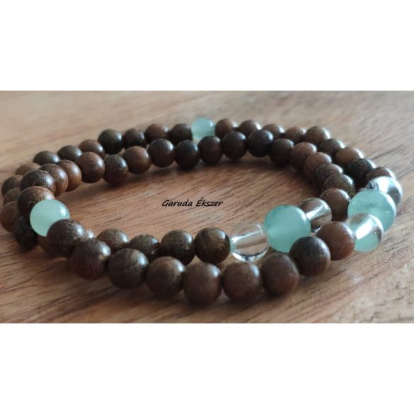 Aventurin , bambusz Karkötő japán Zen Mala 