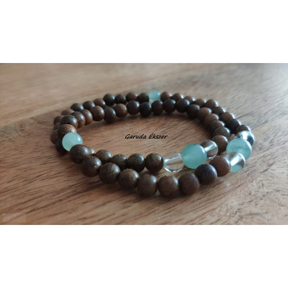 Aventurin , bambusz Karkötő japán Zen Mala 