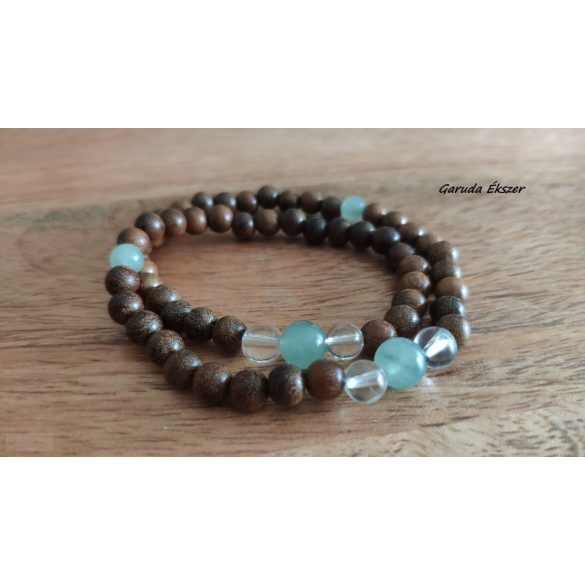 Aventurin , bambusz Karkötő japán Zen Mala 