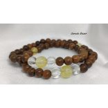 Citrin , bambusz Karkötő japán Zen Mala 