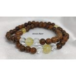 Citrin , bambusz Karkötő japán Zen Mala 