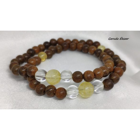 Citrin , bambusz Karkötő japán Zen Mala 