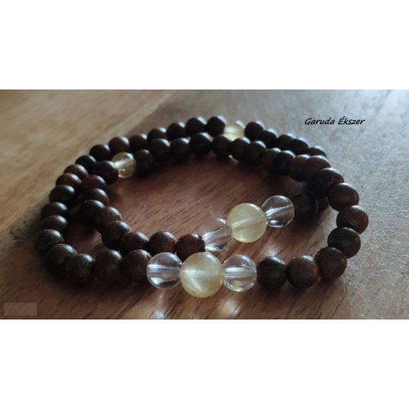 Citrin , bambusz Karkötő japán Zen Mala 