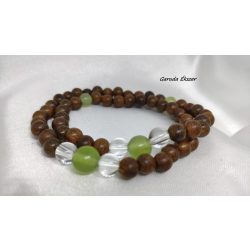 Zöld Jade , bambusz Karkötő japán Zen Mala 