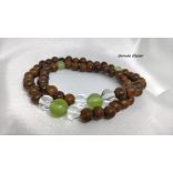 Zöld Jade , bambusz Karkötő japán Zen Mala 