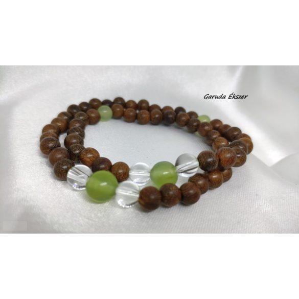 Zöld Jade , bambusz Karkötő japán Zen Mala 