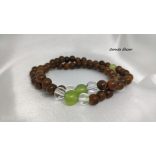 Zöld Jade , bambusz Karkötő japán Zen Mala 