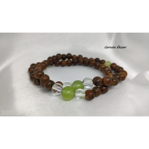 Zöld Jade , bambusz Karkötő japán Zen Mala 