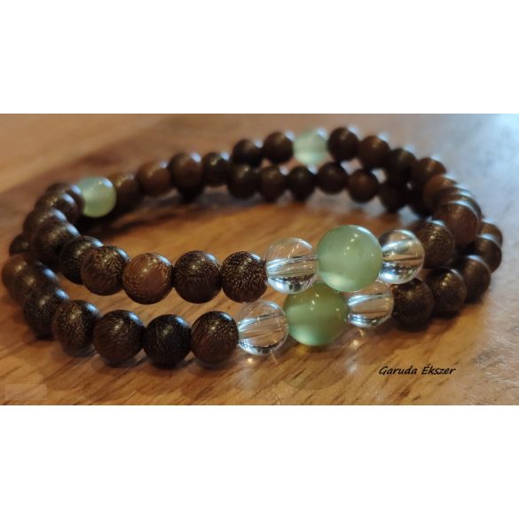 Zöld Jade , bambusz Karkötő japán Zen Mala 