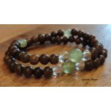 Zöld Jade , bambusz Karkötő japán Zen Mala 