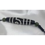 Különleges Extra méretű 2 szemű dzi gyöngy amulett nyaklánc