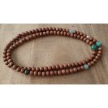 108 ZEN Mala - A Sárkány éve - karkötő Tibeti Jade gyöngy , Aventurin , Sárkányvér Jáspis, Karneol, Nemes szantálfa fa, arany aurakvarc kívánság gyönggyel, ásvány karkötő 