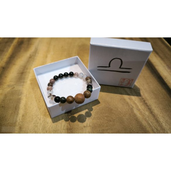 Mérleg  jegy ZEN Boldogság talizmán ásványkarkötő  Egyensúly – Szeretet  – Kinyilvánítás