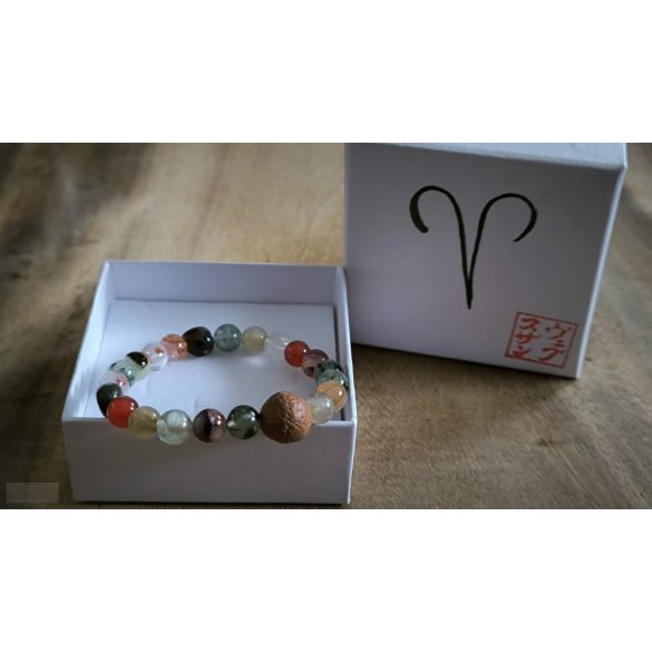 Kos jegy ZEN Boldogság talizmán ásványkarkötő  Bátorság - Elszántság – Szenvedélyesség 