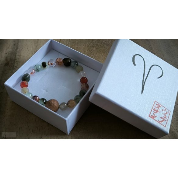 Kos jegy ZEN Boldogság talizmán ásványkarkötő  Bátorság - Elszántság – Szenvedélyesség 