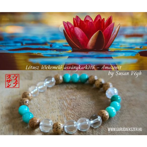 Lótusz lélekemelő ásványkarkötő – Amazonit