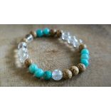 Lótusz lélekemelő ásványkarkötő – Amazonit