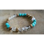 Lótusz lélekemelő ásványkarkötő – Amazonit