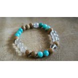 Lótusz lélekemelő ásványkarkötő – Amazonit