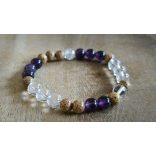 Lótusz lélekemelő ásványkarkötő – Ametiszt