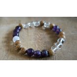 Lótusz lélekemelő ásványkarkötő – Ametiszt