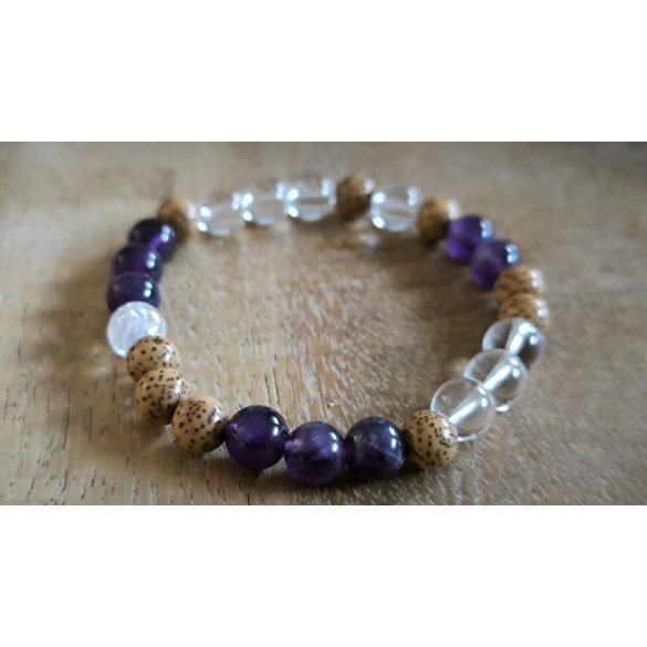Lótusz lélekemelő ásványkarkötő – Ametiszt