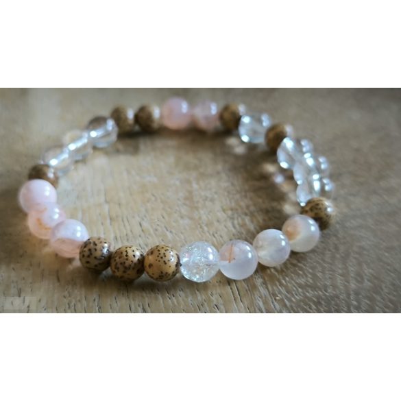 Lótusz lélekemelő ásványkarkötő – Cseresznyevirág achát