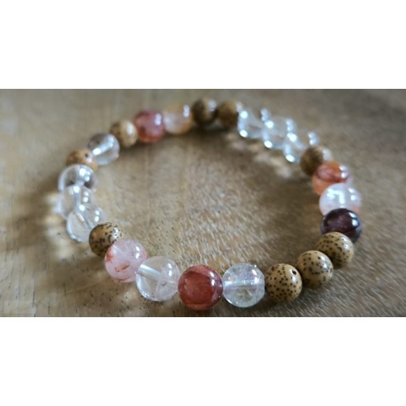 Lótusz lélekemelő ásványkarkötő – Hematoid kvarc